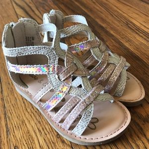Olive & Edie sparkle sandals rose gold baby girl New in box